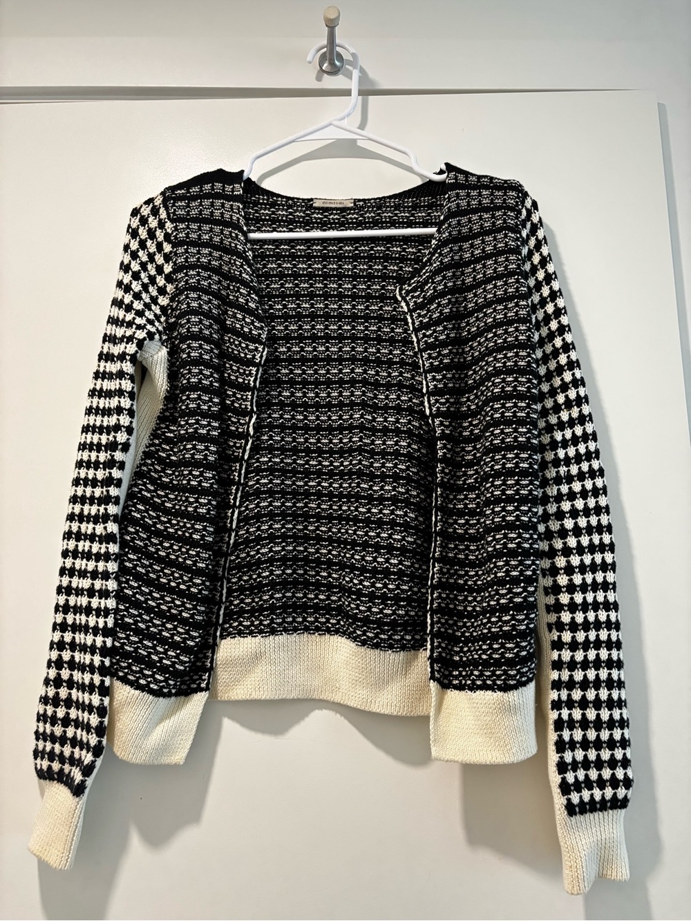 intimissimi Black and White Open Knit Cardigan